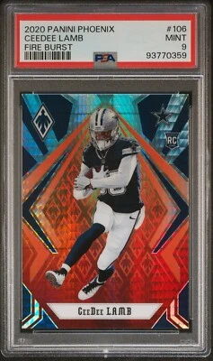 Phoenix CEEDEE LAMB Fire Burst #106 2020 PSA 9 como nuevo novato radiocontrol Dallas Cowboys Foto 1 de 2