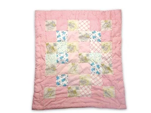 Vintage Kitschy Handmade Patchwork Quilt Children Elephant 46x40" - Picture 1 of 7