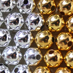 20 SPACERS MÉTAL - LISSES BRILLANTS - BOULES - 6MM - ARGENTE CLAIR ou DORE - Imagen 1 de 7