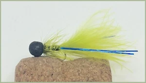 12 pack Booby Flash Damsel, Olive Blue Flash Booby flies Size 10 , Fishing Flies - Picture 1 of 1