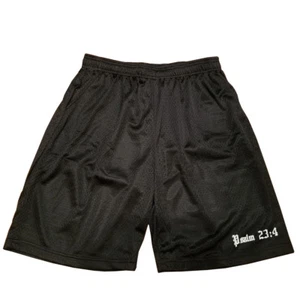 BIBLE VERSE PSALM 23:4 Men Athletic Jersey Mesh Black Basketball Shorts M-5XL - Picture 1 of 5