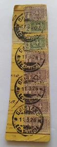 mezzi francobolli usati pacchi su frammento regno timbro anno 1926 come foto - Foto 1 di 2