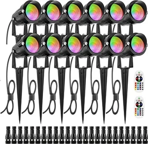 ZUCKEO 12-Pack RGB 12W Low Voltage Landscape IP66 Spotlight Changing Lights..... - Picture 1 of 7