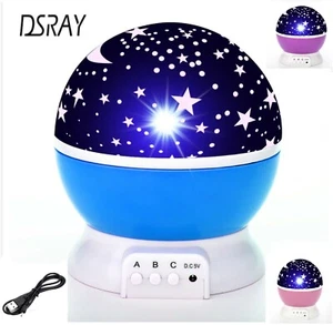 Lampara de Bebe o Niños para Dormitorio Proyector Giratorio Cielo Estrellado LED - Imagen 1 de 9