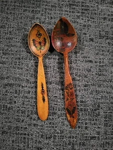 2er Set handbemalte Vintage Holzlöffel - Bild 1 von 6