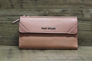 Max Studio women's pink double fold folding clutch wallet - Picture 1 of 11