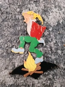 SUPER RARO ANTICO Mertens Kunst Vintage Rumpelstiltskin Germania Ovest Legno anni 50 - Foto 1 di 5