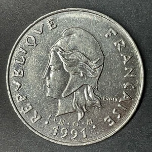 1991 FRANCE COIN 50 FRANCS FRENCH POLYNESIA OBJECTSYOULOVE - Picture 1 of 2