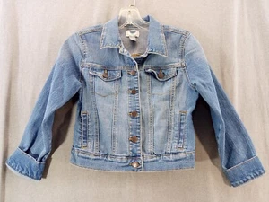 Old Navy denim jacket Girl L (10-12) jean Long Sleeve button Unlined Youth - Picture 1 of 18