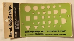 NOS Berol Rapidesign Template - Operation and Flow Process  - R-55 - FREE SHIP! - Picture 1 of 2