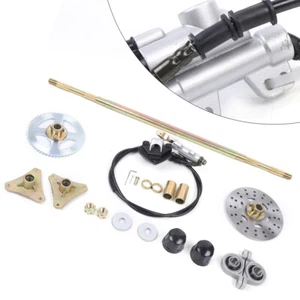 740mm Rear Axle Kit Brake Assembly &Pillow Blocks For ATV Quads Buggy Go Kart US - Foto 1 di 11