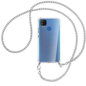 Catena per Xiaomi Redmi 9C catena metallo col. argento Custodia Cover da collo - Foto 1 di 2