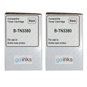 2 Compatible TN3380 Black XL Toner Cartridges replacement for Brother Printers - Picture 1 of 1