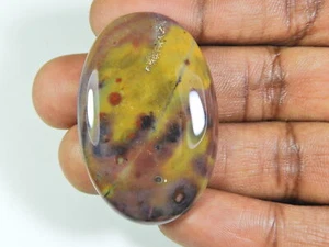 76Cts. Affrican Red Bloodstone Oval Cabochon Natural Loose Gemstone 30X45MM D153 - Bild 1 von 9