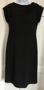 M&S Portfolio Shift Dress Size 12 Black Sleeveless Knee Length Lined - Picture 1 of 5