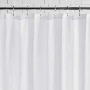 Water Repellent Microfiber Fabric Shower Liner, 70 x 72 in., White - Picture 1 of 7