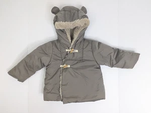 ZARA Mini 6-9M Baby Kapuzen Knebel Jacke Fleece gefüttert Ohren an Kapuze Wintermantel - Bild 1 von 7