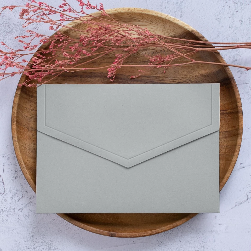 50件装5x7浅灰色邀请信封婚礼贺卡A7尺寸 — 第 1/4 张图片