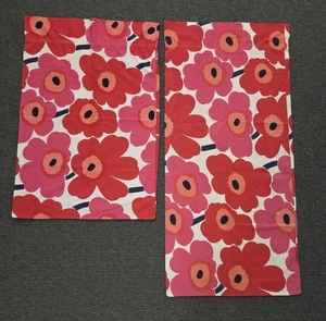 🔶️VINTAGE MARIMEKKO UNIKKO RED COTTON KING SIZE PILLOW CASES FABRIC MATERIAL #2 - Picture 1 of 12