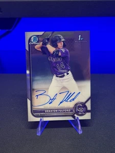 2022 Bowman Braxton Fulford Chrome Auto 1st Chrome Rockies - Bild 1 von 2