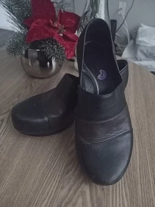 Dansko Clogs Shoe Black Brown Leather  Size EU 38 US 8 - Picture 1 of 5