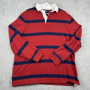 Polo Ralph Lauren Rugby Polo Sweat Homme Taille XL Rayure Doublé Polaire - Photo 1/9