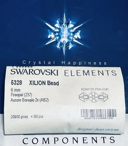 Swarovski 5328 6mm Fireopal AB 2X Sealed Pack Austrian Crystal Rare Crystals - Picture 1 of 3