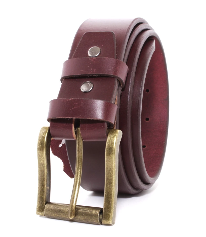 Men's Genuine Buffalo FULL GRAIN Leather Belt, 1 1/2" width, Handmade, By Amish - Image 1 of 4
