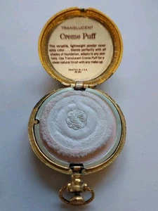 FULL NEW MAX FACTOR WHITE ROSE FLOWER FLORAL COMPACT MIRROR POWDER PENDANT - Picture 1 of 8