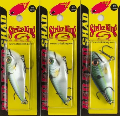 (LOTE DE 3) STRIKE KING RED EYE SHAD 1/2 OZ REYESD12-611 CARRETE SHAD B8112 Foto 1 de 3
