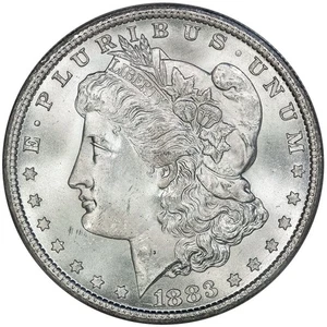 Dólar Morgan 1883-CC - GRADUACIÓN PROFESIONAL MS 65 - gema brillante sin circular - Imagen 1 de 4