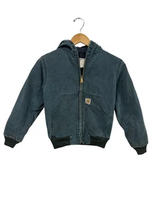 Vintage 90's Carhartt Youth Heart Green Zip Up Hooded Jacket Size Medium - Bild 1 von 3
