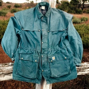 Vintage Carhartt Jacke Herren Lg Grün OUTBACK Bushman Duster Jacket Coat Distressed - Bild 1 von 11