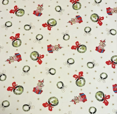 ROBERT KAUFMAN How the Grinch Stole Christmas Cotton Fabric BTY Cream Xmas Max Cindy Lou Who