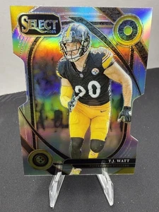 💥2024 Panini Select Club Level T.J. Watt #294 Silver Prizm Die-Cut Steelers - Bild 1 von 2