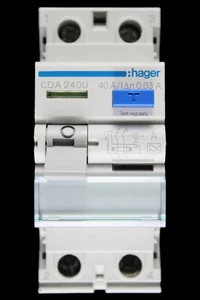 HAGER 40 AMP 30mA DOUBLE POLE RCD TYPE A CDA240U 161490 - Picture 1 of 6