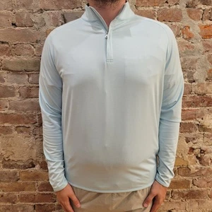 NWT Men Peter Millar CC Stealth Performance Quarter-Zip Blue Spruce #MS25XK60 - Picture 1 of 7