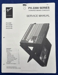 Manuale di servizio console mixaggio originale Fender PX-2208 2208D 2212D 2216D - Foto 1 di 1