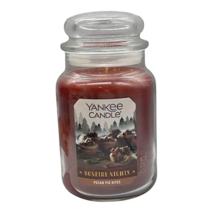 Yankee Candle "Bonfire Nights" PECAN PIE BITES Grande 22 oz Tarro Vela NUEVO - Imagen 1 de 7
