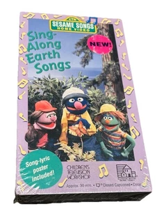 Sesame Street Home Video Sing-Along Earth Songs VHS Tape W/ Lyric Poster Sealed - Picture 1 of 7
