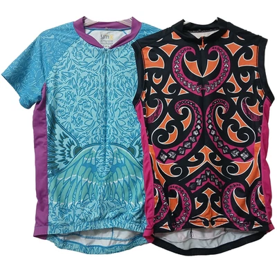 2- Camisetas de ciclismo YMX Yellowman para mujer manga media larga y corta estampado de tatuaje Foto 1 de 4