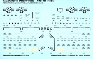 Caracal Decals 1/48 MCDONNELL DOUGLAS F-15E EAGLE STENCILS - Picture 1 of 1