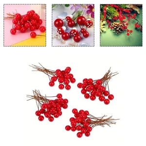 Set of 200 Red Holly Berries for Holiday Wreaths and Party Decorations - Picture 1 of 12