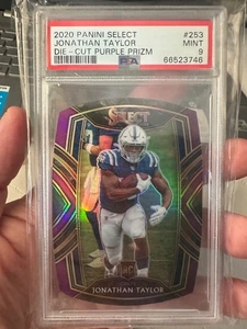 Jonathan Taylor RC - 2020 Panini Select DIE-CUT PURPLE PRIZM PSA 9 - Picture 1 of 2