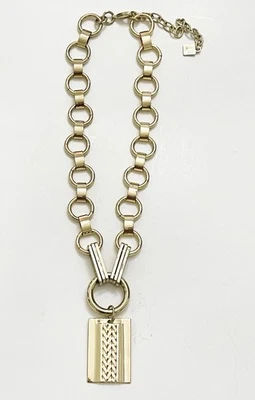 Collar distintivo de eslabones tono dorado DANNIJO Elisa colgante cadena moderna con textura Foto 1 de 4