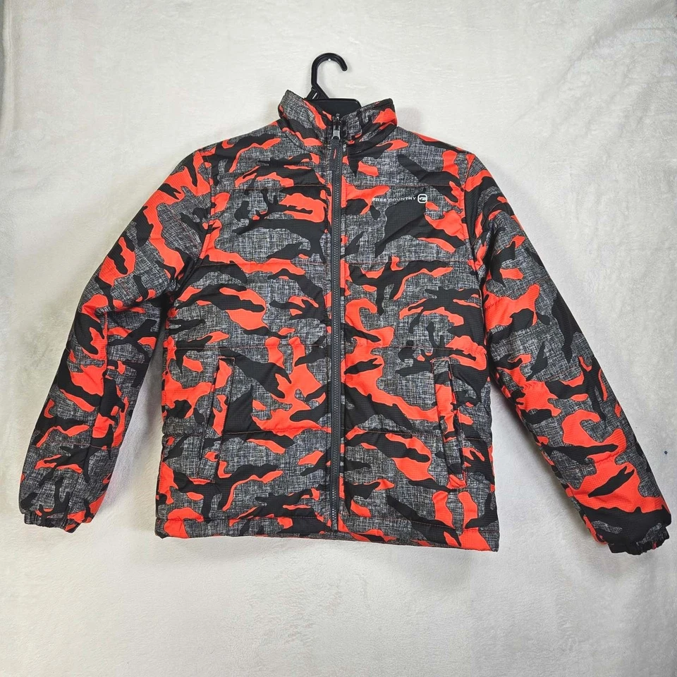 Chaqueta de camuflaje Free Country para niños grande (14/16) cremallera completa naranja/gris Foto 1 de 4