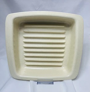 Vintage Anchor Hocking USA Microceram Ceramic 8” Square Open Roaster - Picture 1 of 5