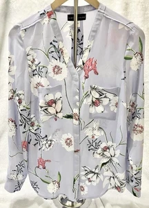 Top de mujer estilo simple talla M púrpura floral oficina Bloomcore carrera lengüeta enrollable - Imagen 1 de 16