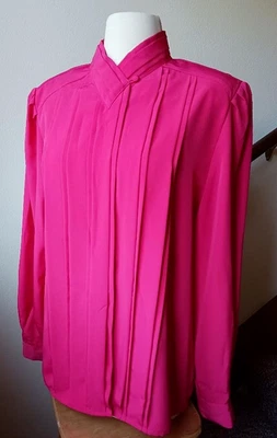 Blusa Elegante Christie & Jill Roja Manga Larga Talla 14 De Colección Nuevo-Antiguo Stock Foto 1 de 4