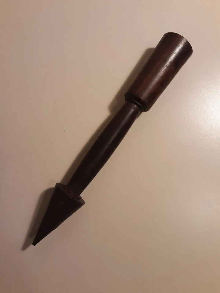 Antigua cabeza de arpón madera Lignum Vitae Foto 1 de 4